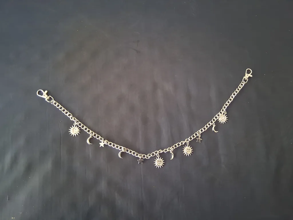 Silver celestial pant chain photo 1