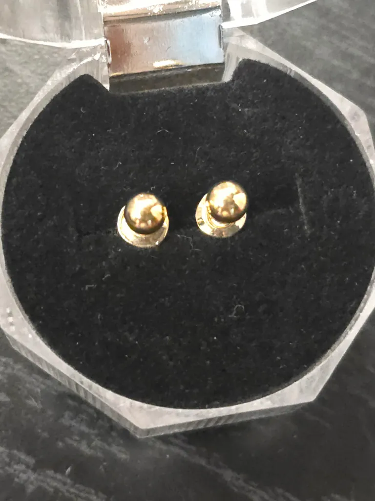 14k Gold Plated Tiny Ball Studs photo 1