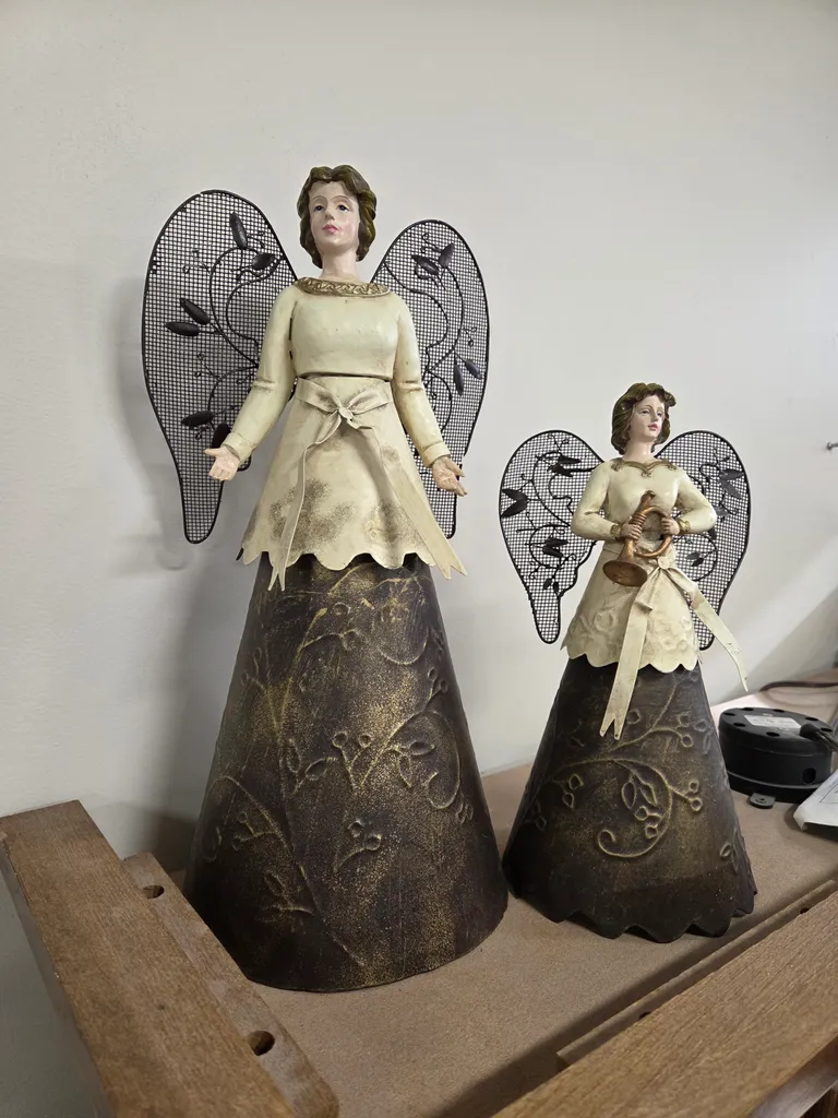 Set x 2 tin and ceramic angels  photo 1