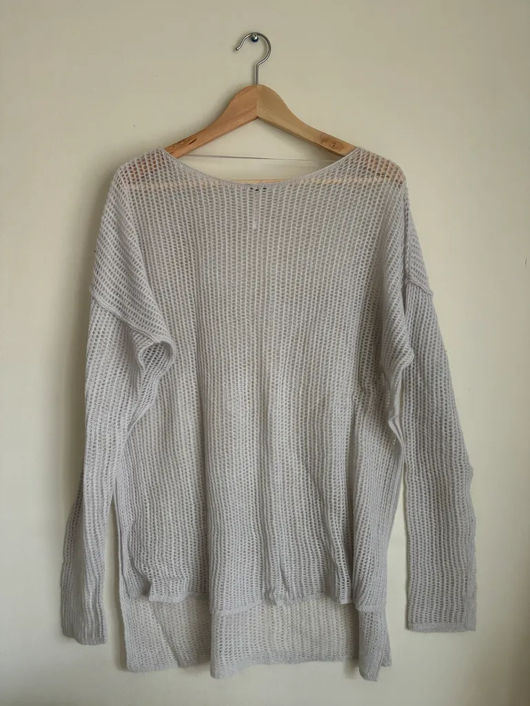 Free People Pullover Cashmere Sweater - Silver/Grey photo 1