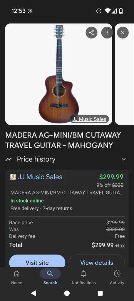 Travel size 3/4 all mahogany guitar photo 1