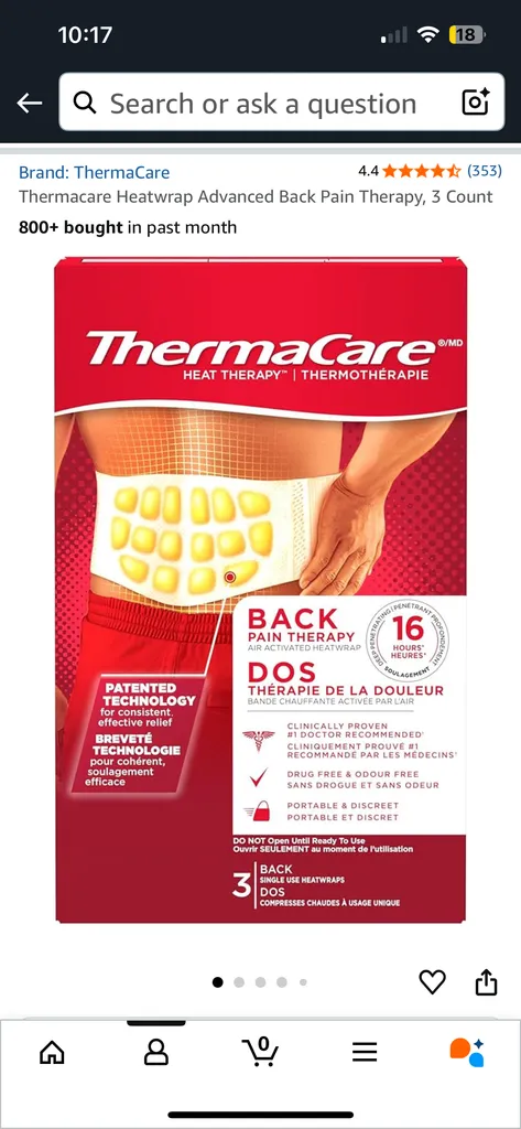 Thermacare Heatwrap Advanced Back Pain Therapy, 3 Count photo 1