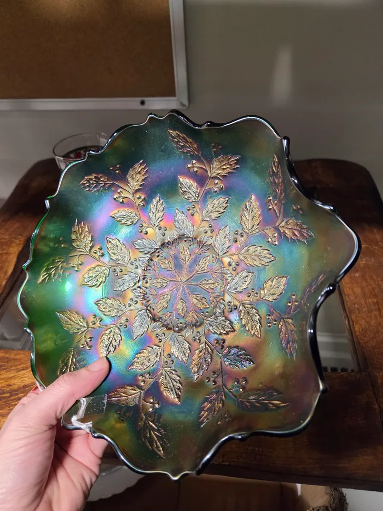 Carnival glass bowl candy dish photo 1