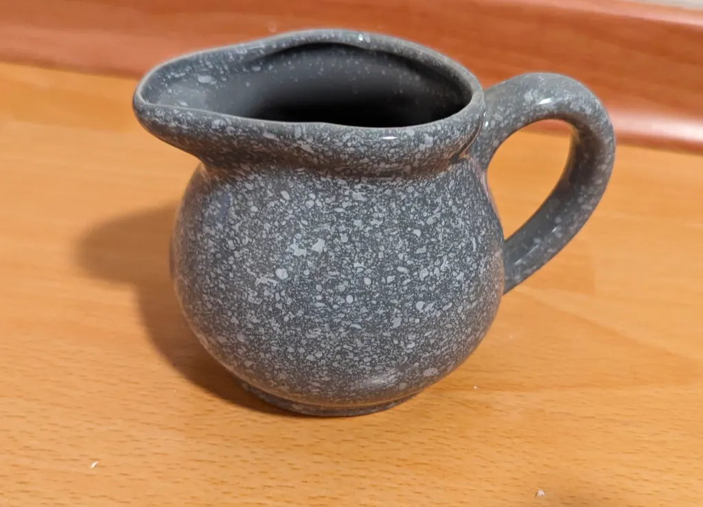 Speckled Grey Ceramic Creamer Pitcher  photo 1