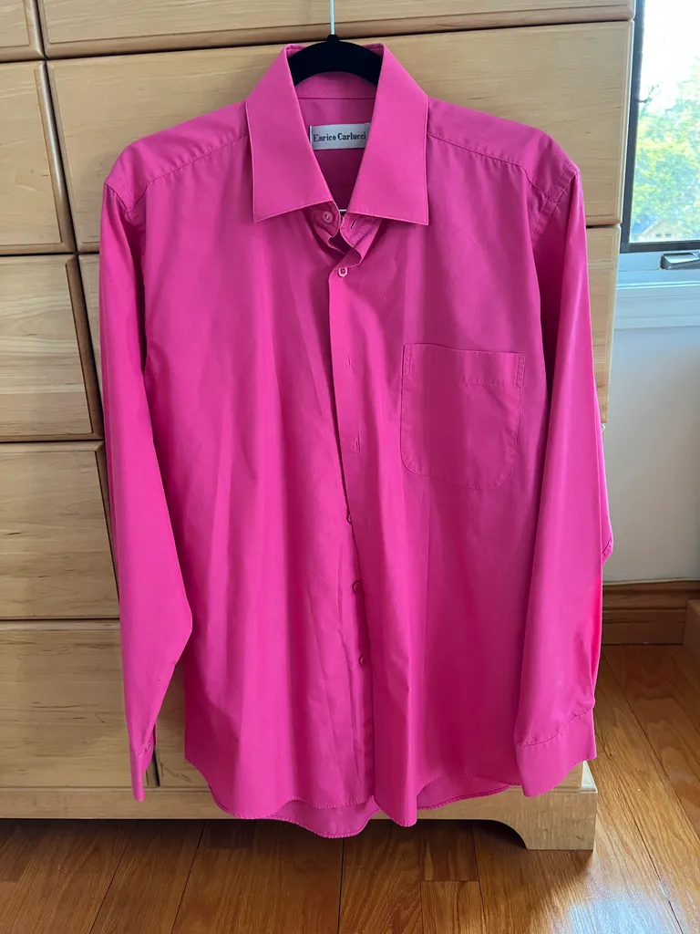 Mens Long Sleeve Button Up, Large photo 1