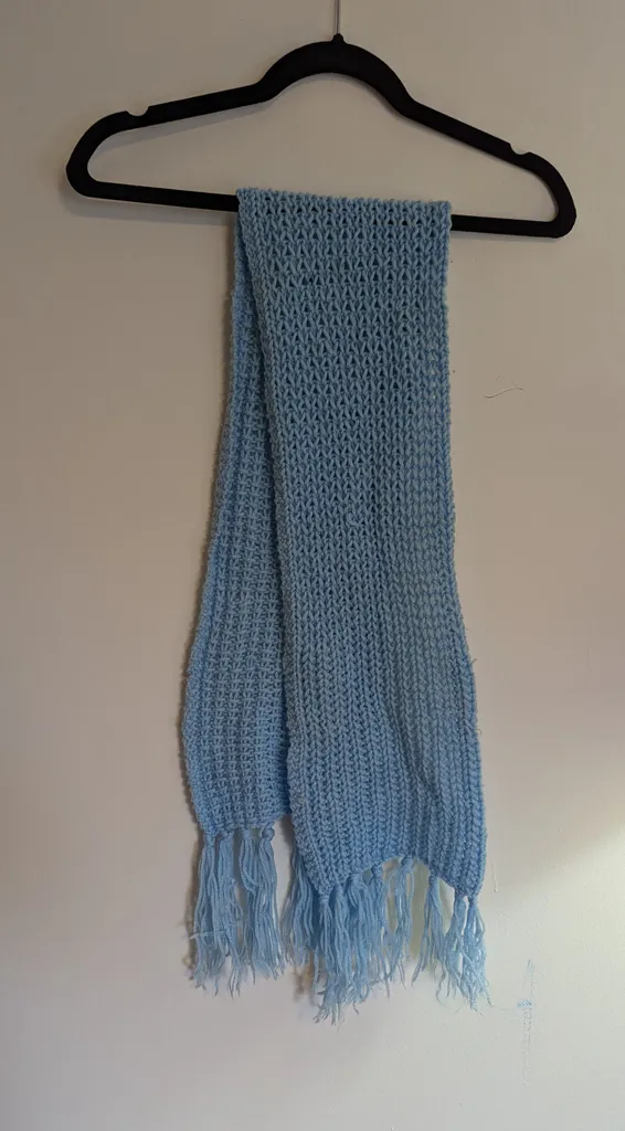 Light Blue Knit Scarf photo 1