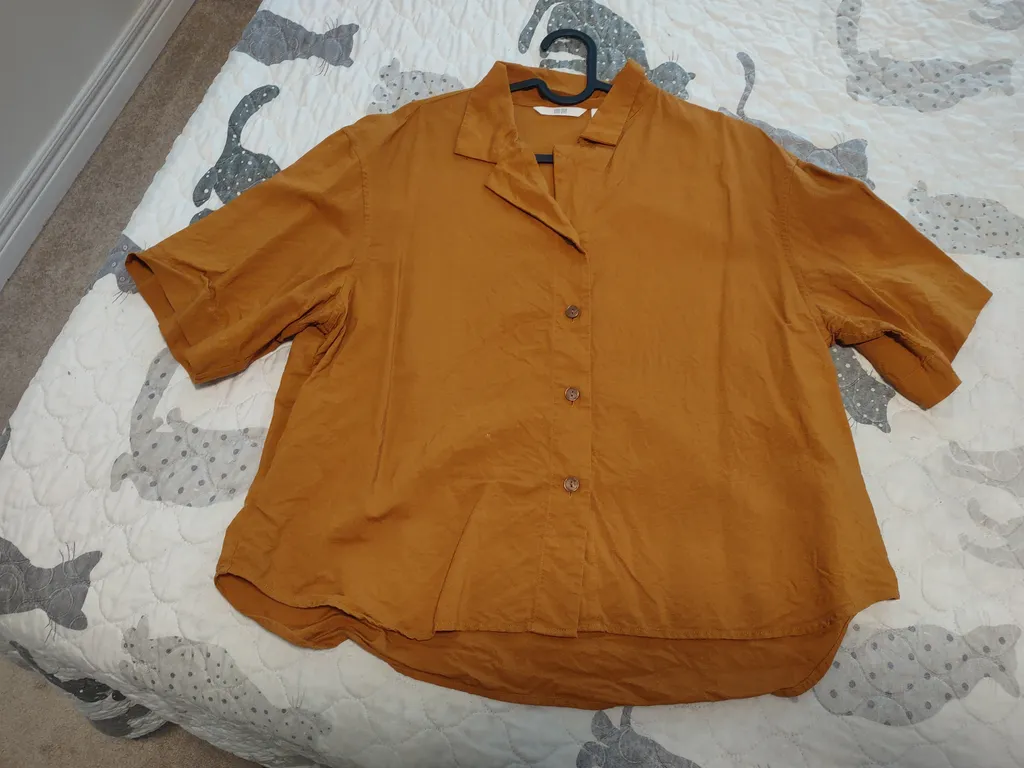 Uniqlo mustard yellow blouse - small photo 1