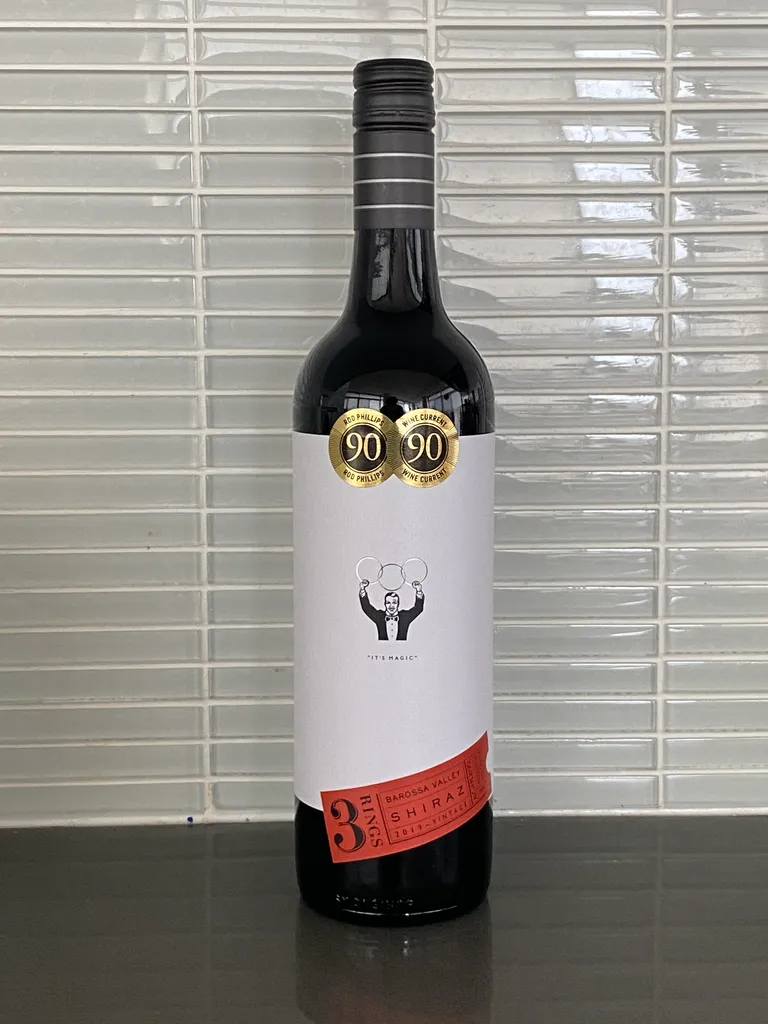 750ml bottle of red wine 2019 Three Rings Shiraz (Australia) photo 1