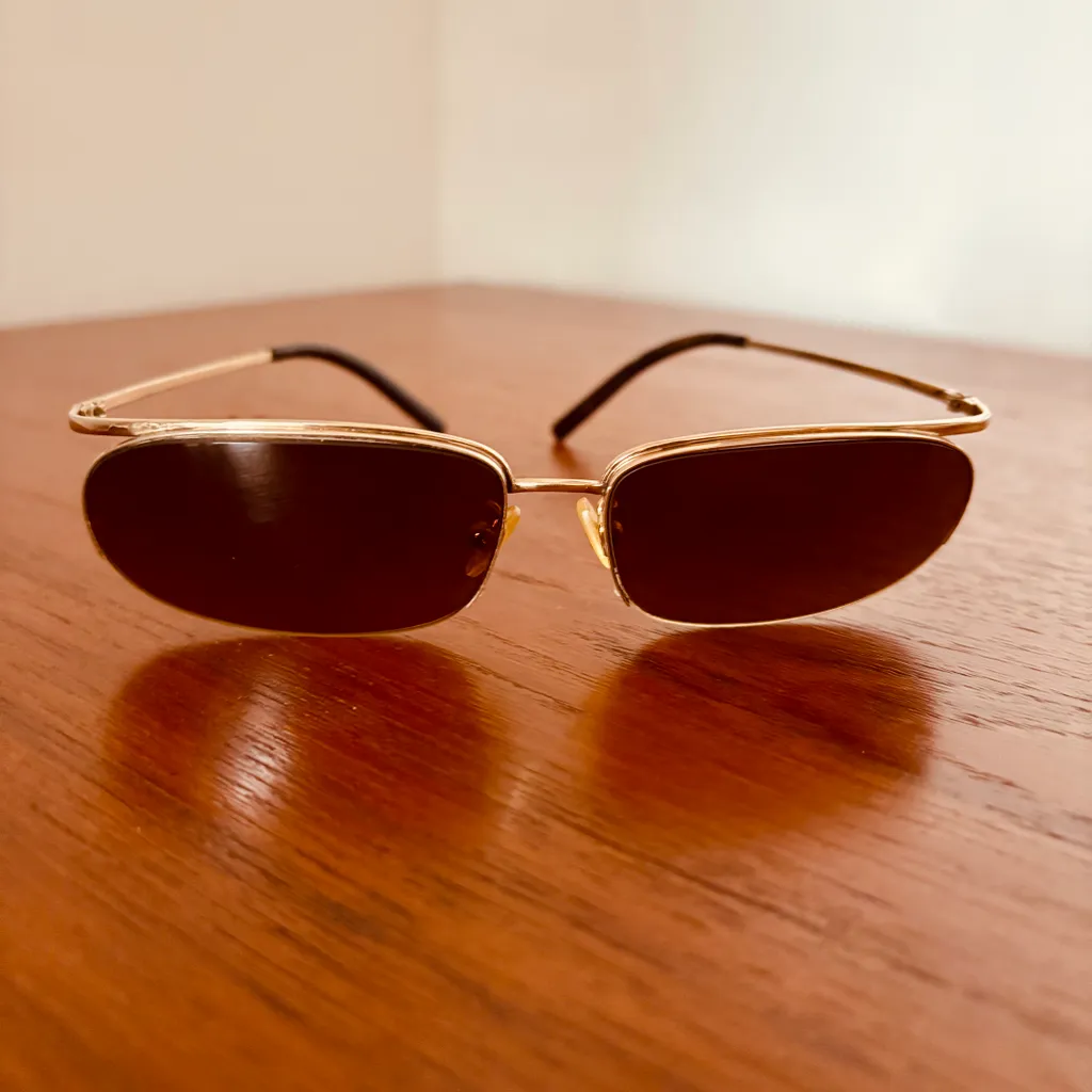 Vintage Gold & Brown Prada Sunglasses photo 1