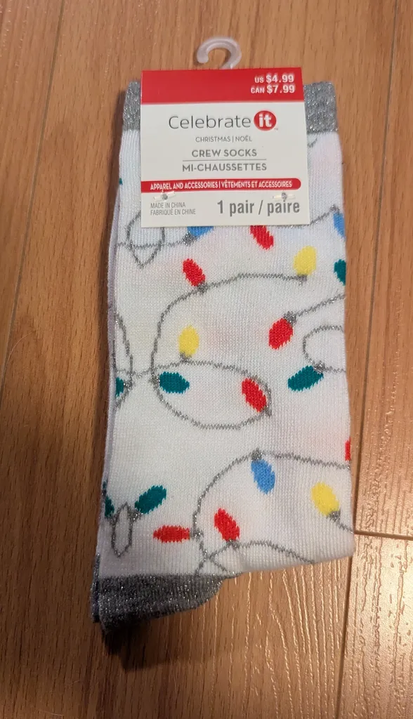 Brand New Celebrate it Christmas Crew Socks photo 1