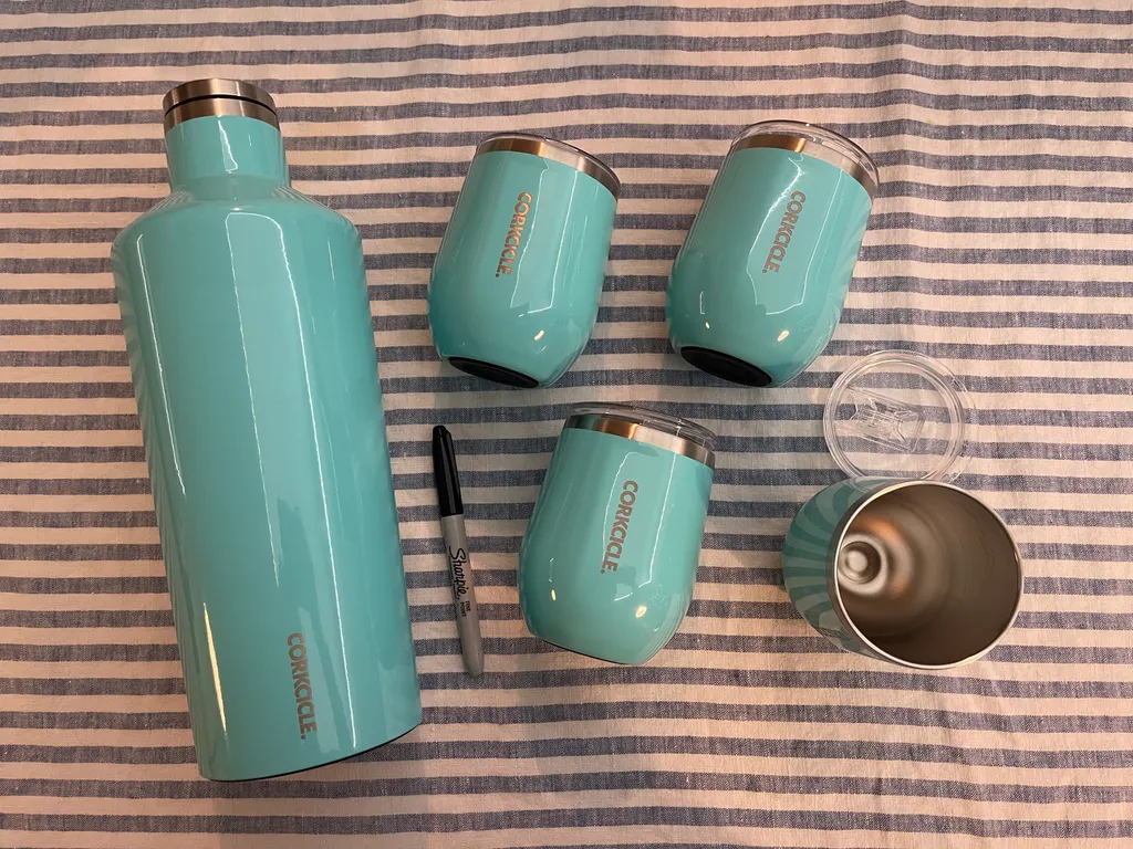 Turquoise Corksicle Thermos Set photo 1
