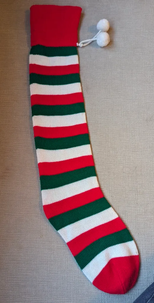 Christmas Stocking - Red, Green, and White photo 1