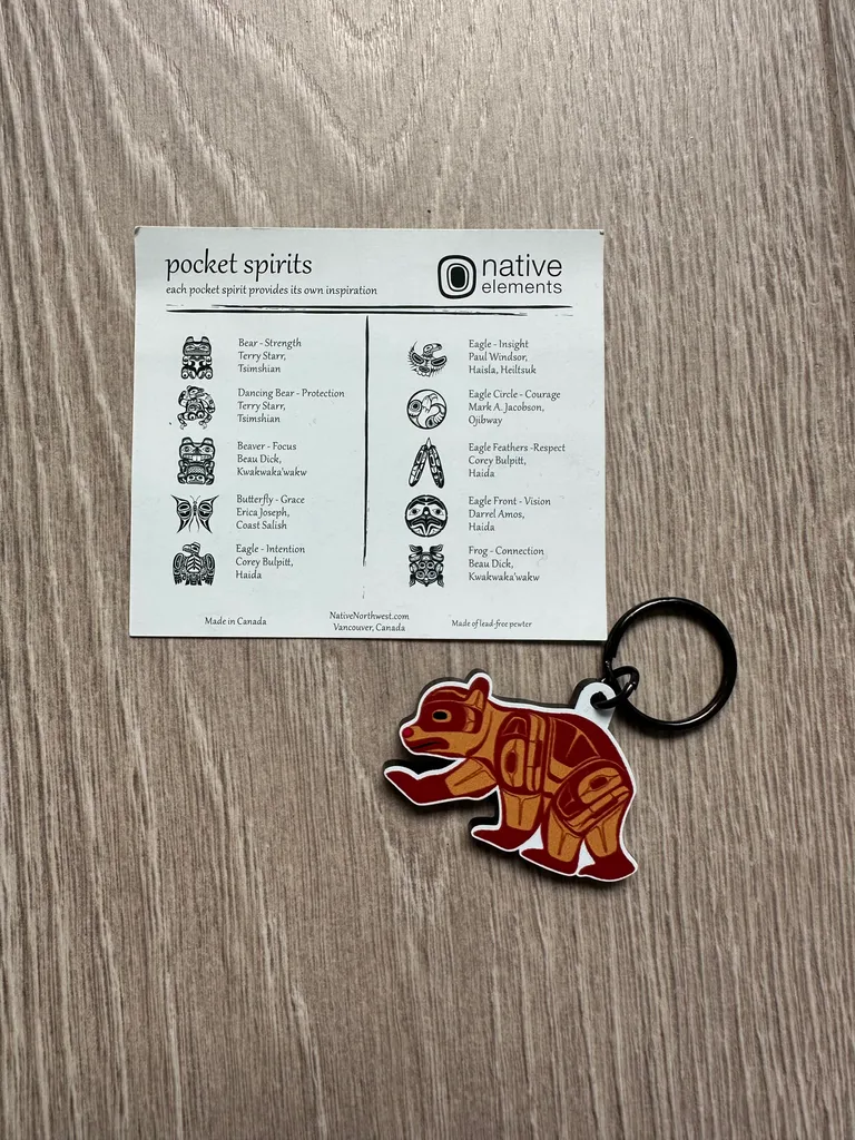 NEW Native Bear Key Ring photo 1