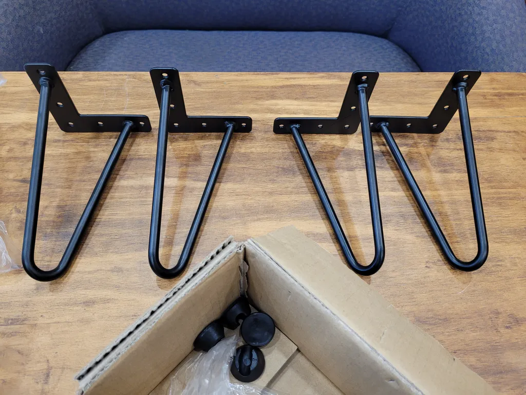 Metal hairpin legs set of 4 with hardware included photo 1