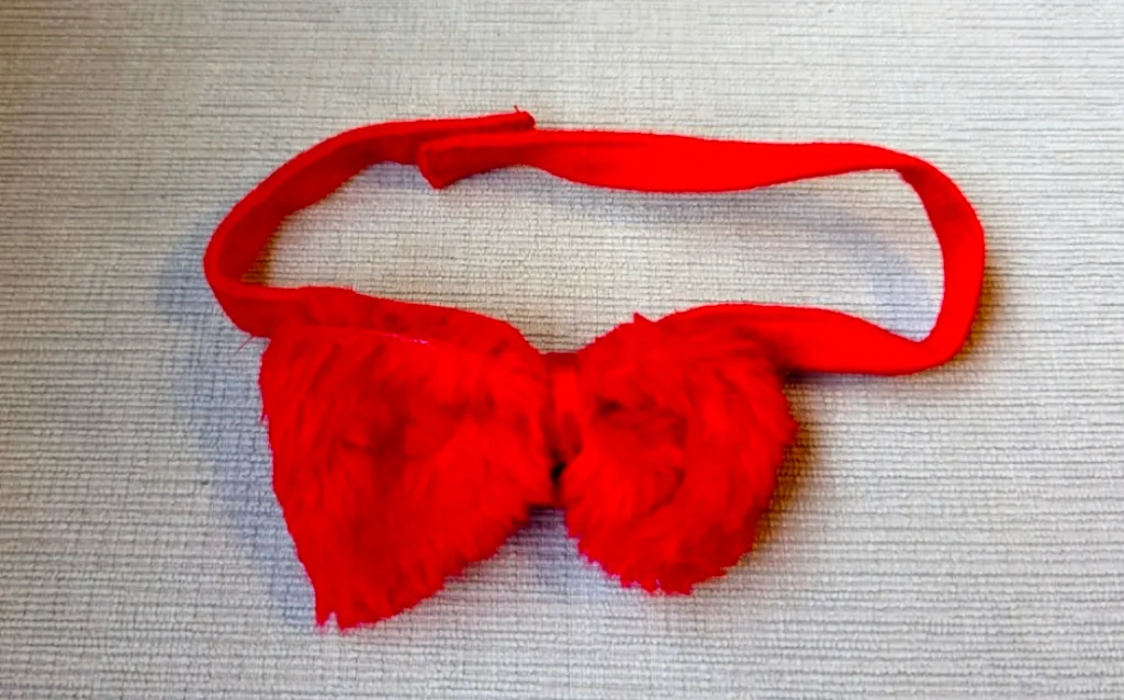 Red Fuzzy Bow Tie - Halloween Costume  photo 1