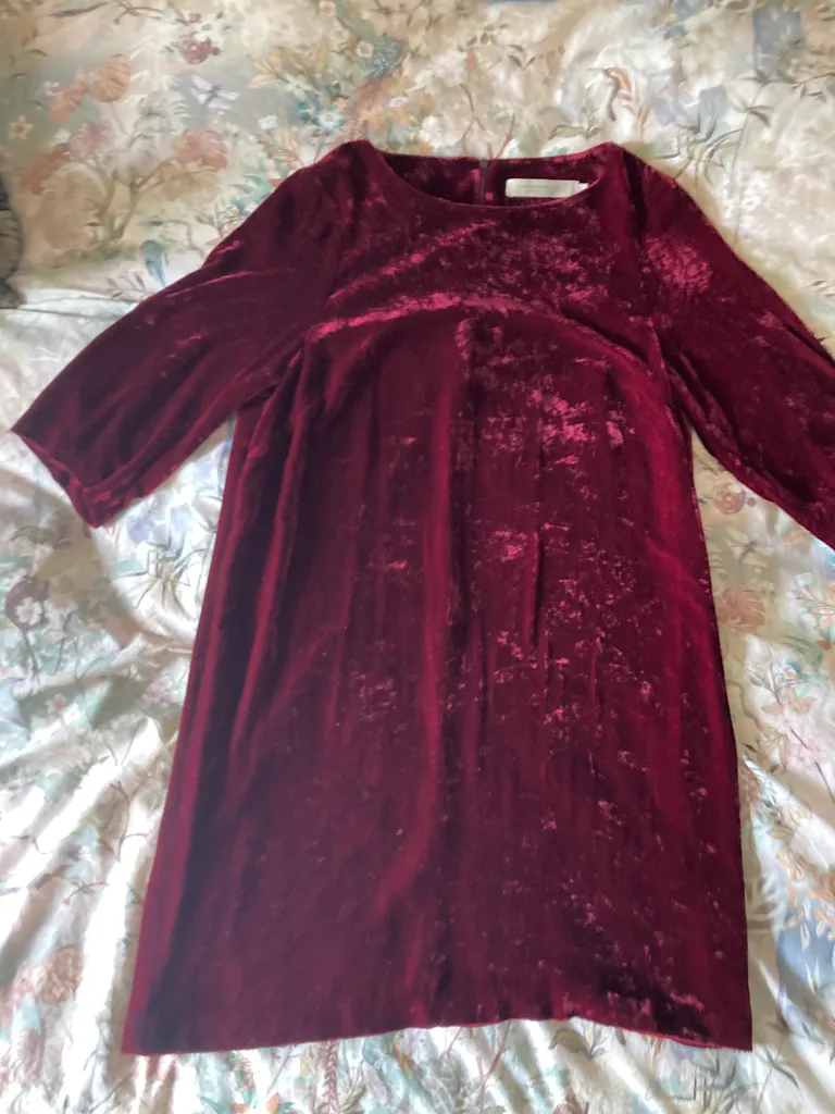 Red Velvet Dress Size 10 photo 1