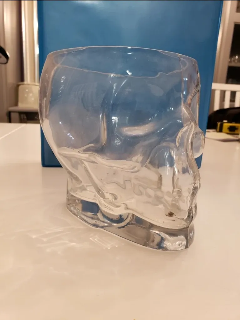 glass skull candy dish photo 1