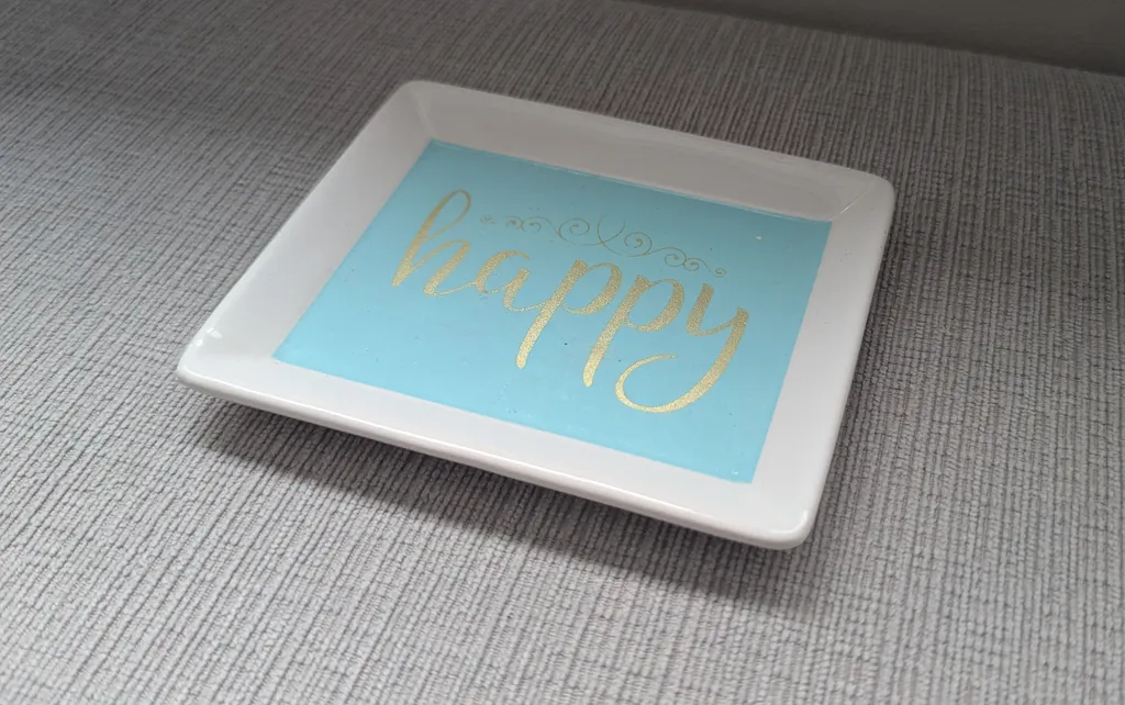 Small Rectangular Trinket Dish (Happy) photo 1