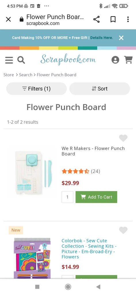 Crafting Flower Punch Board, We R Memory Keeper Brand photo 1