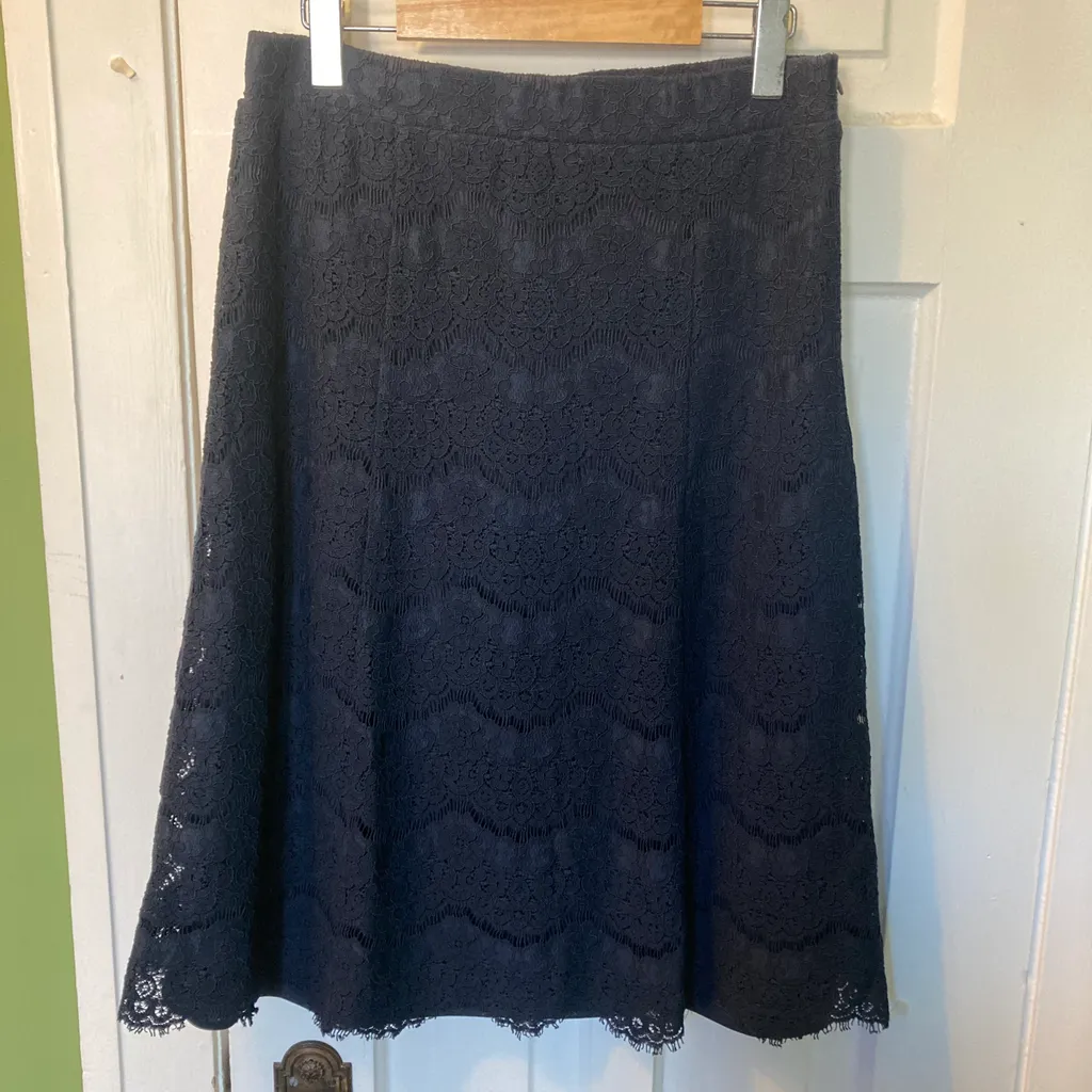 Faith and Joy Navy blue Lace midi skirt size Large photo 1
