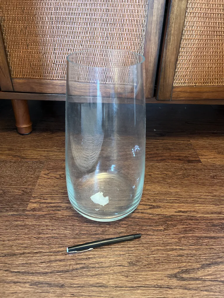 Very Tall Glass Vase / Pillar Candle Holder photo 1