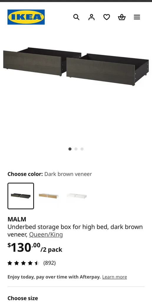 Malm under bed drawers  photo 1