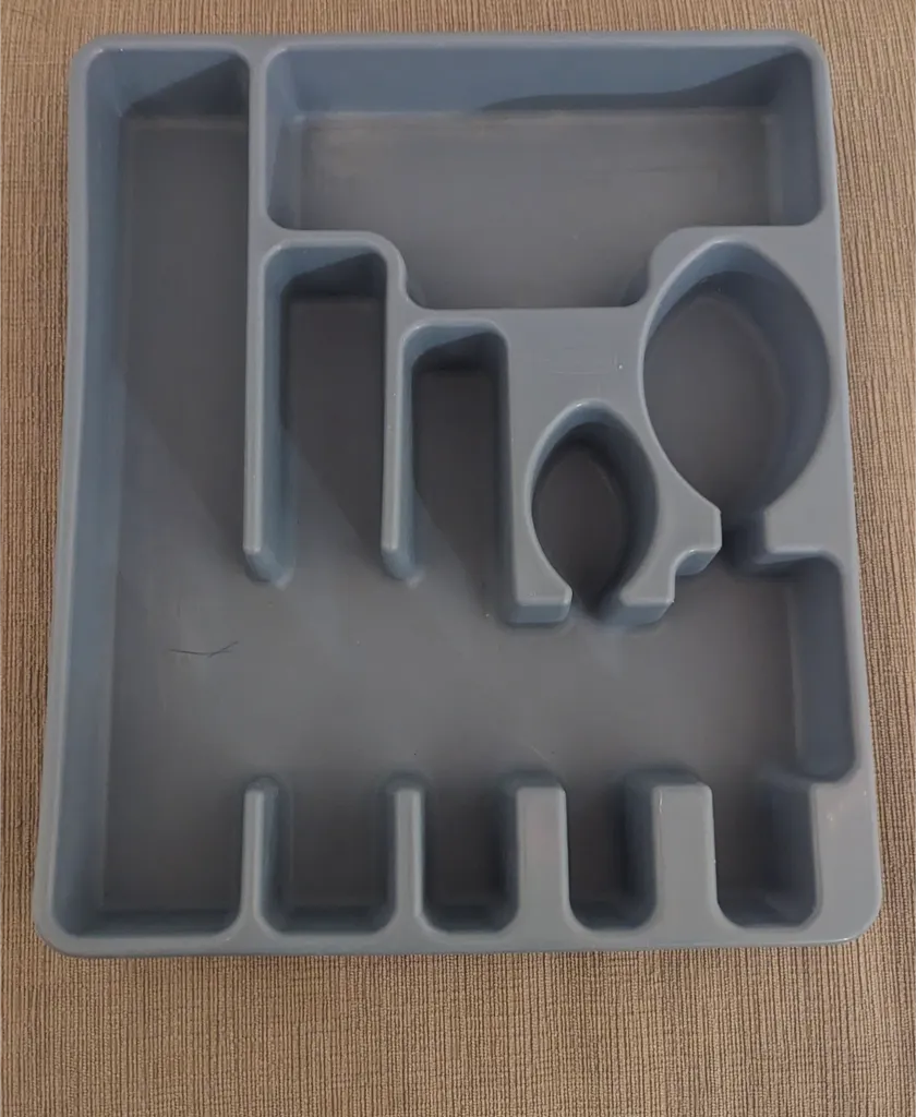 Grey- Blue Cutlery Tray Organizer photo 1