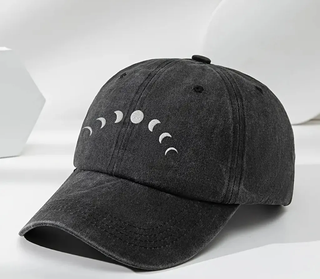 NEW Black Cap with Moon Phases Design photo 1