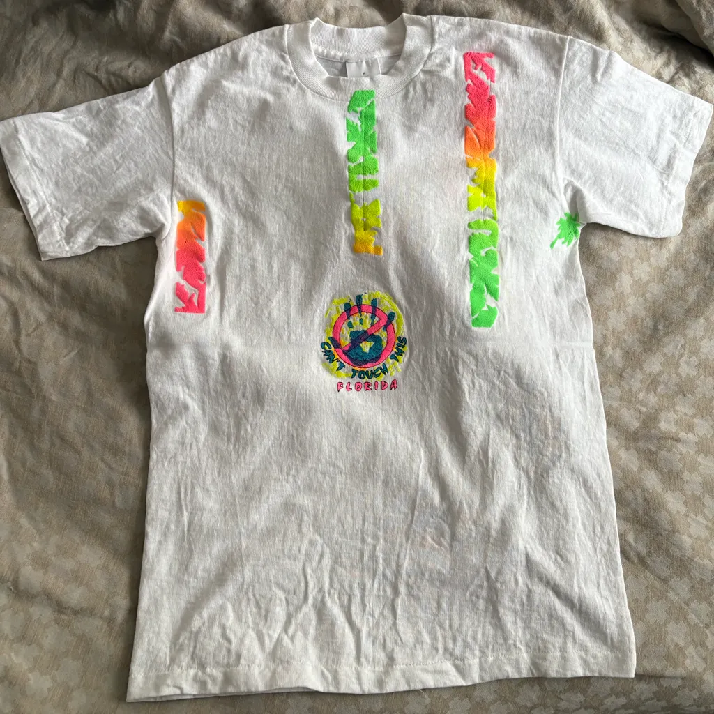 Vintage Florida neon T-shirt tee photo 1