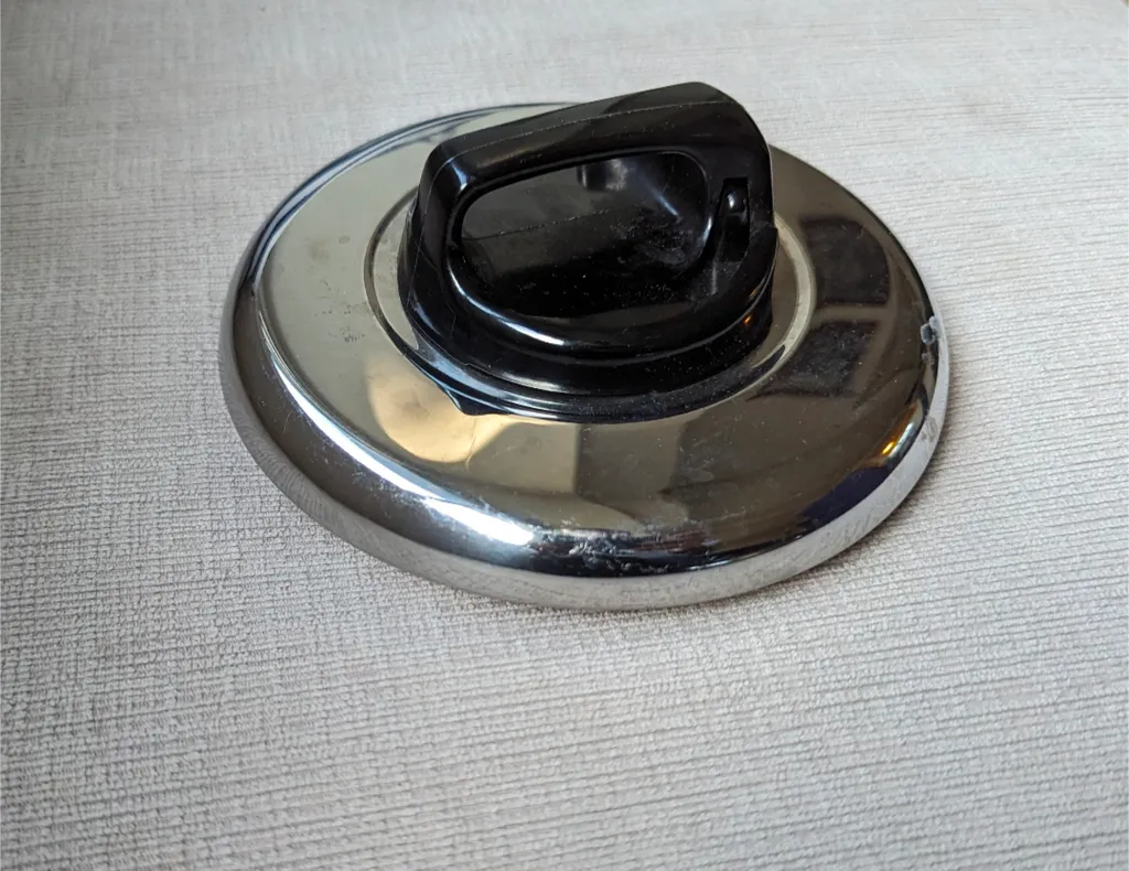 Stainless Steel Pot  Lid With Black Handle (6 inches in diameter photo 1