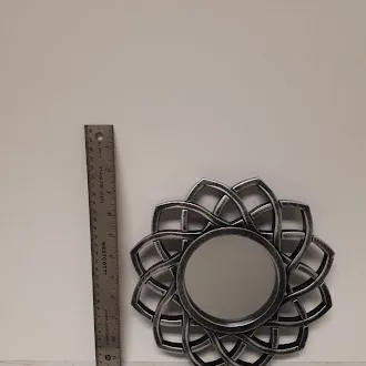 Mirror with Silver-Toned Frame photo 1