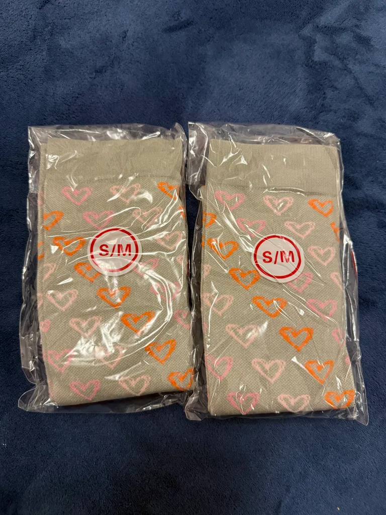 BNIP compression socks- grey- hearts- size small photo 1