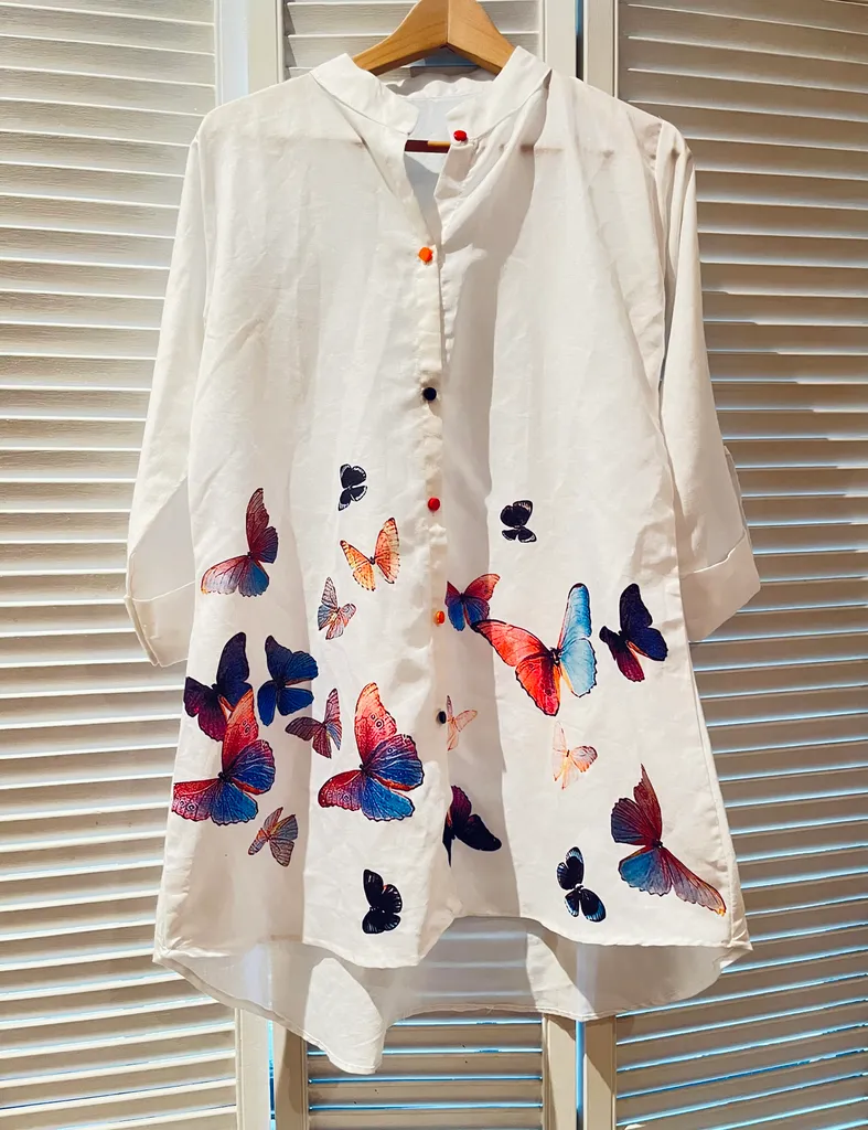 Butterfly Print Top photo 1