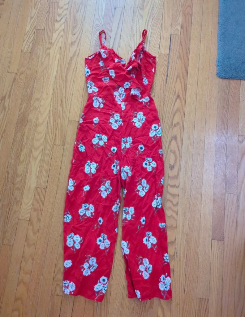 Red Floral Jumpsuit photo 1