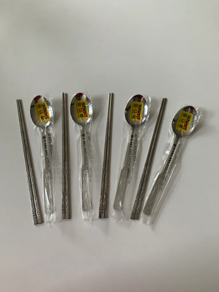 4 sets Korean spoon & chopsticks  photo 1
