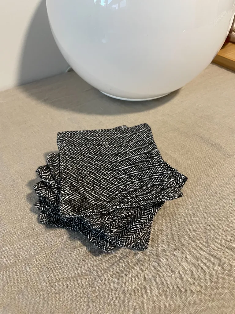 Herringbone cloth coasters  photo 1