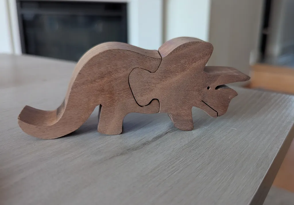 Wooden Triceratops Puzzle photo 1