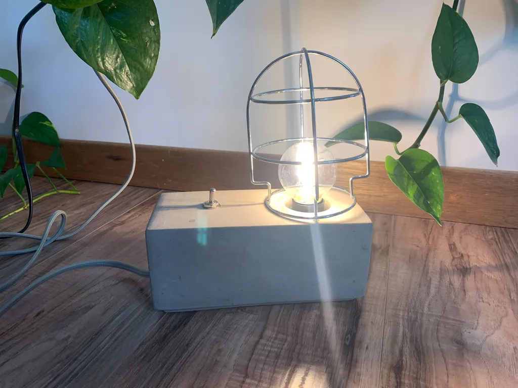 Concrete table lamp  photo 1