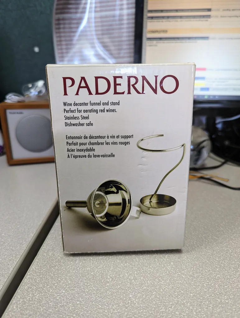 Paderno Wine Decanter Stainless Steel Funnel and Stand photo 1