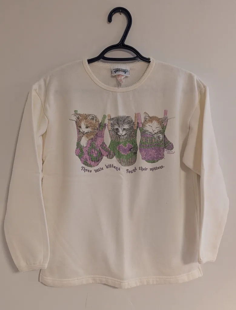 Brand New Vintage Kitten Sweater - Youth Medium photo 1