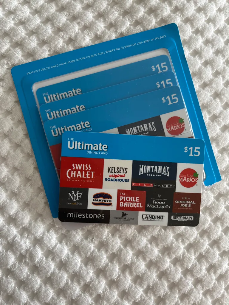 4 x $15 The Ultimate Dining Gift Cards photo 1