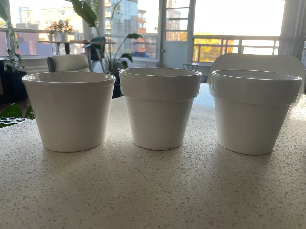 Small white ceramic planters  photo 1