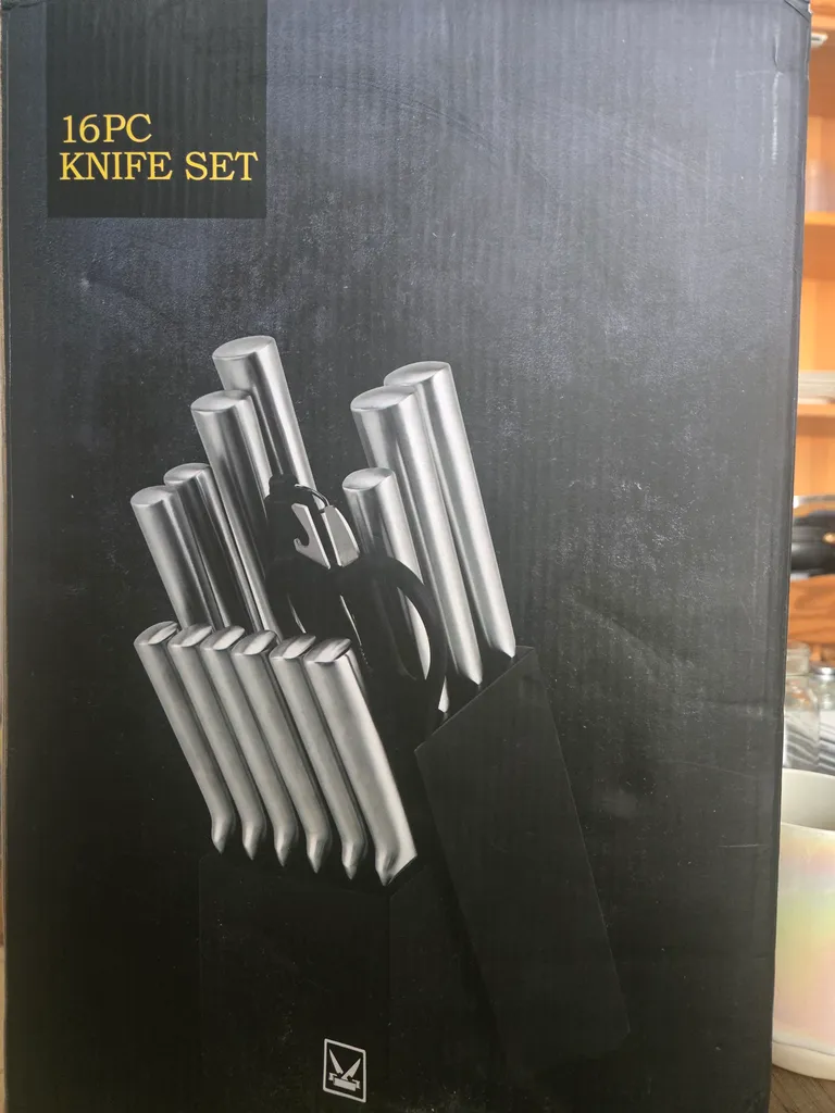 Full knife set with block BRAND NEW OPENED BOX photo 1
