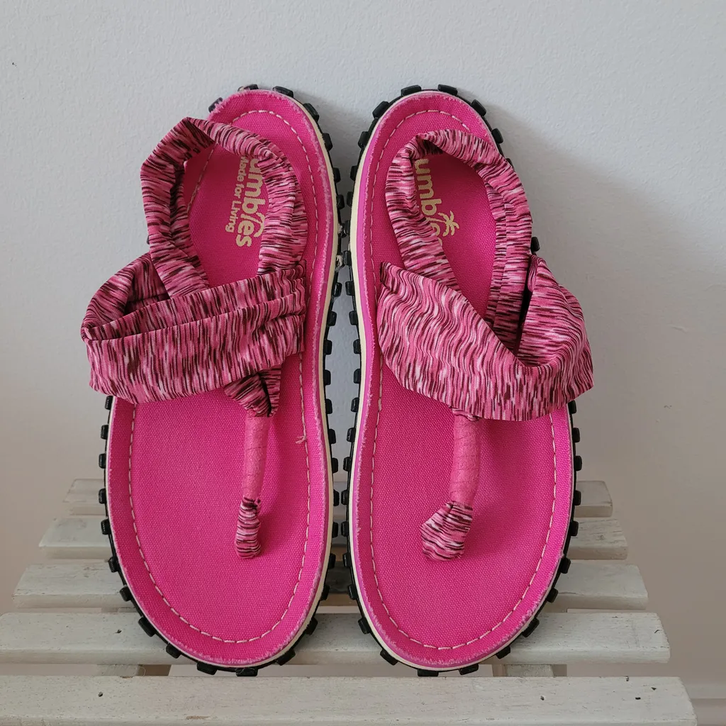  LIKE NEW! Gumbies Upcycled Sandals in Hot Pink -Size 37 (H3Z) photo 1