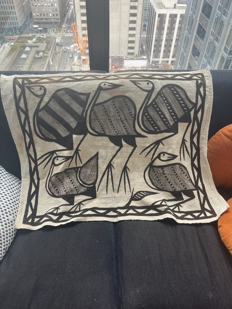 African tapestry with cranes photo 1