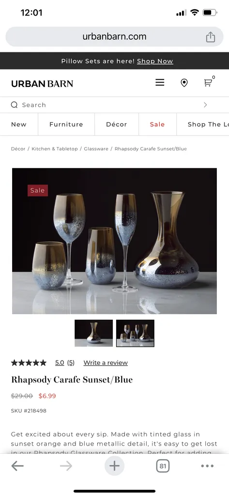 DECANTER, 4 WINE GLASSES, 4 HIGH BALLS photo 1