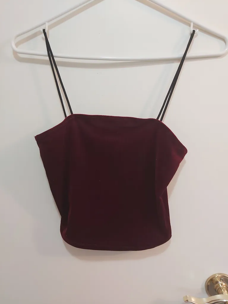 Burgundy crop top photo 1