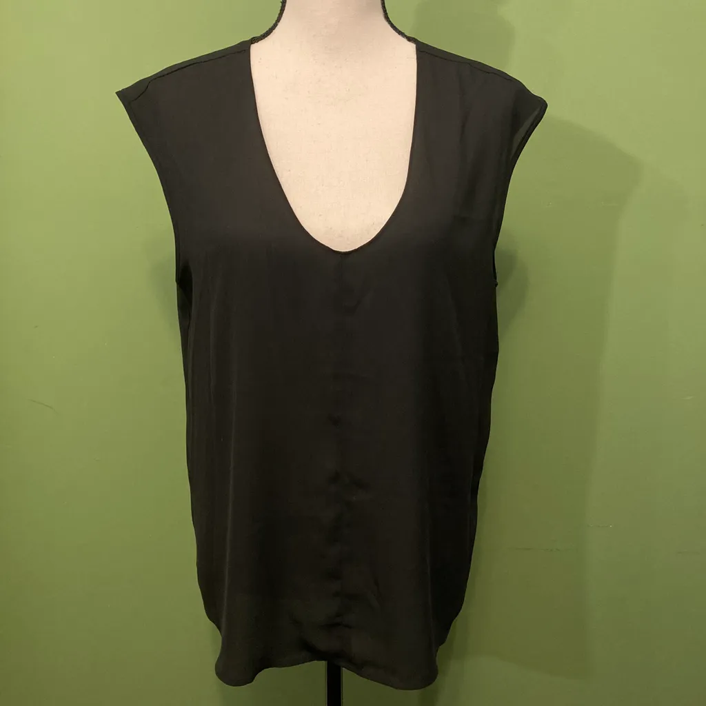 J.Crew sheer black classic top size 10 photo 1