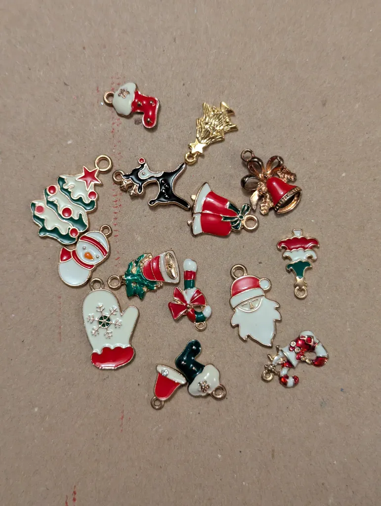 Christmas themed enamel charms  photo 1