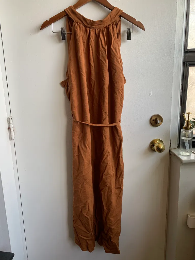 Linen Cognac Dress photo 1